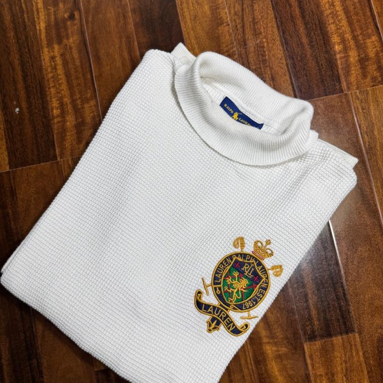 Polo R L White Turtleneck