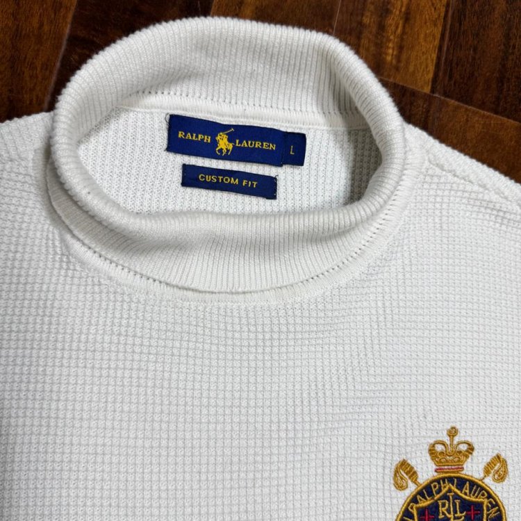 Polo R L White Turtleneck
