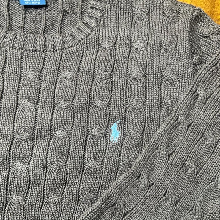 Polo Cable Knit Sweater