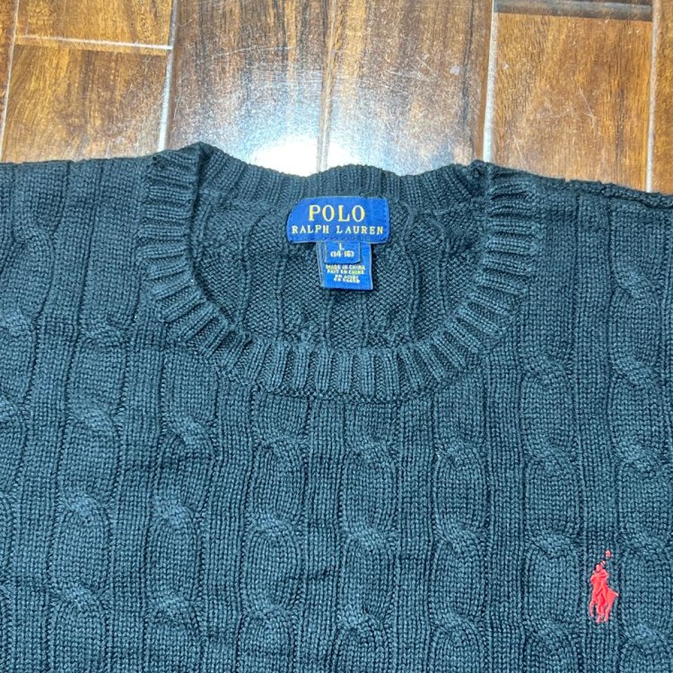 Polo Cable Knit Sweater