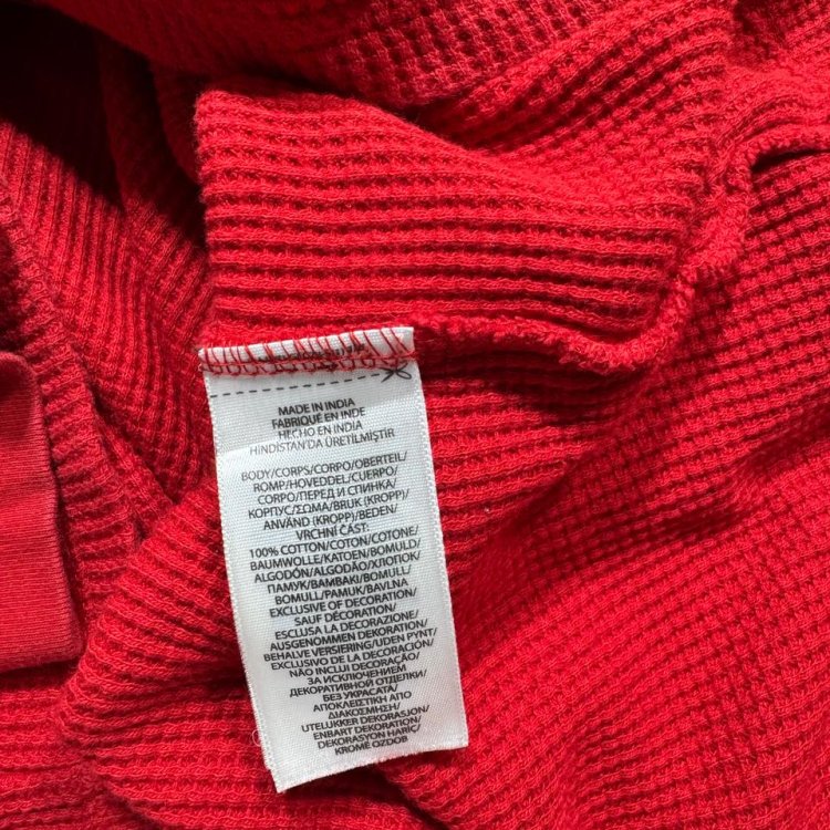 Polo Ralph Lauren Cherry Red Waffle Knit Thermal Hoodie  Iconic