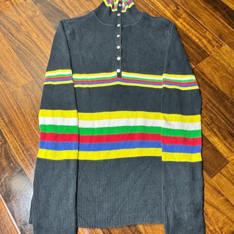 Tommy Jeans 90s Rainbow Stripe Neck Sweater
