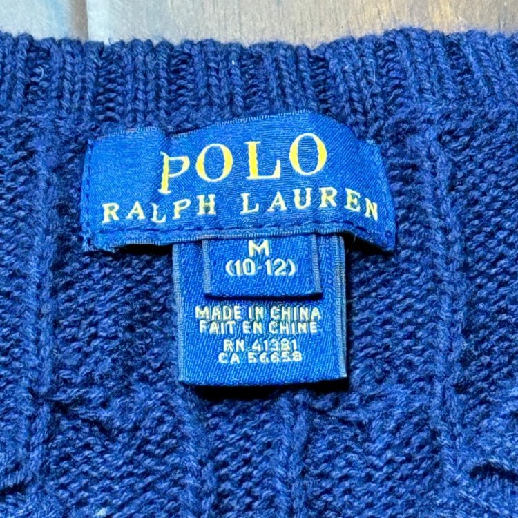 Polo Ralph Lauren Cable Knit Vest 100% Cotton Size M 10-12  Red Pony