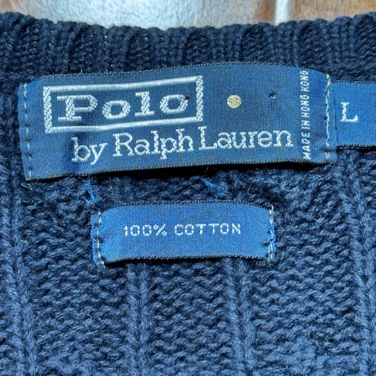 Polo Ralph Lauren Cable Knit Vest 100% Cotton Size L