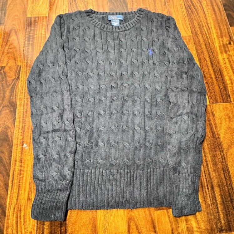 Polo Ralph Lauren 100% Cotton Cable Knit Sweater Size M 10-12
