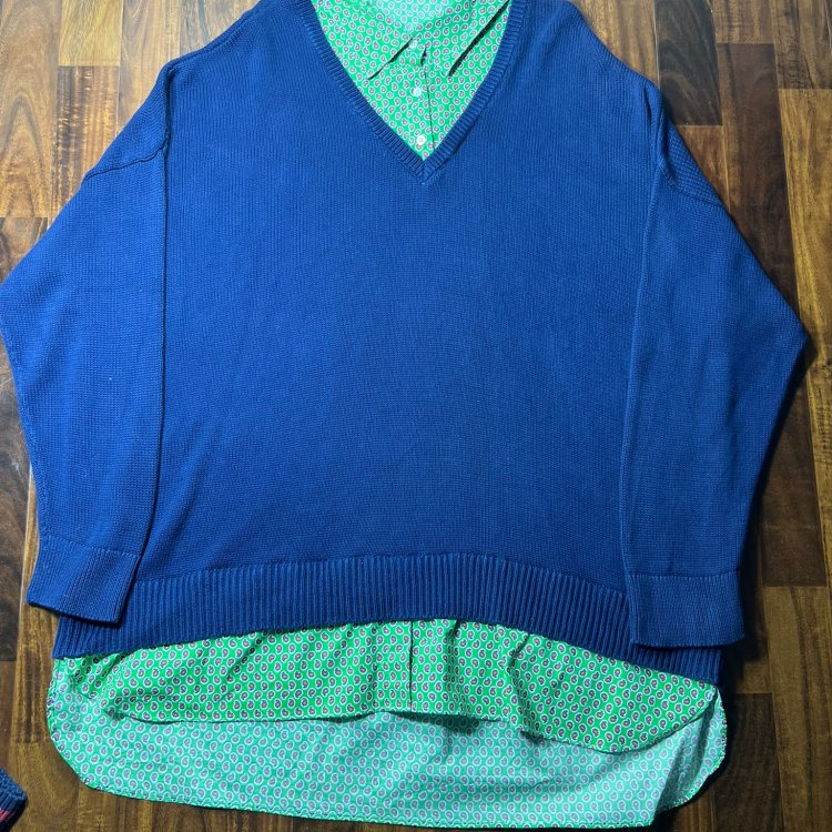 Lauren Ralph V-Neck Layer Top Size 3X