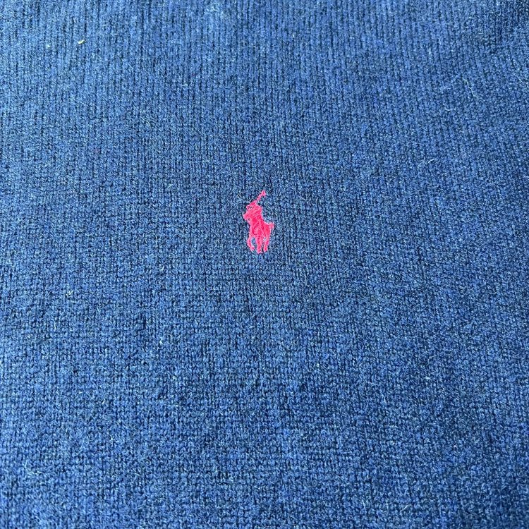 Polo Ralph Lauren Navy Lambswool Knit Sweater