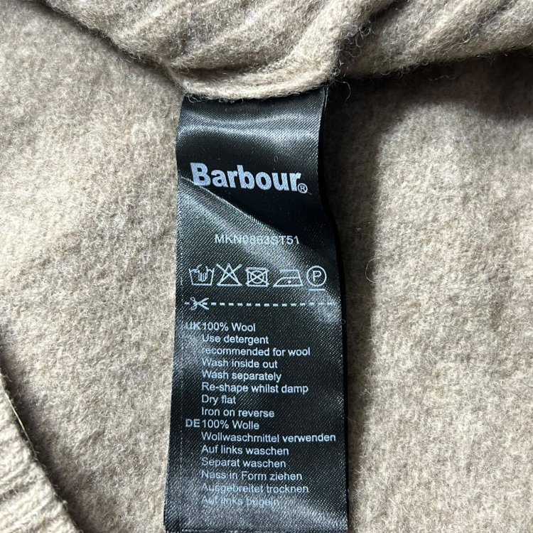 Barbour Light Grey 1/4 Zip Wool Knit | Size XXL