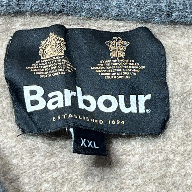 Barbour Light Grey 1/4 Zip Wool Knit | Size XXL