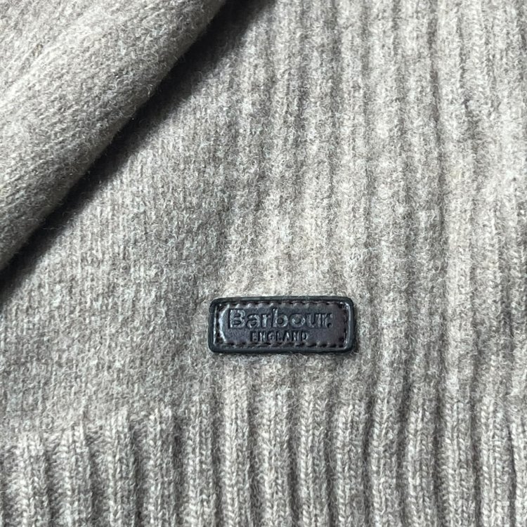 Barbour Light Grey 1/4 Zip Wool Knit | Size XXL