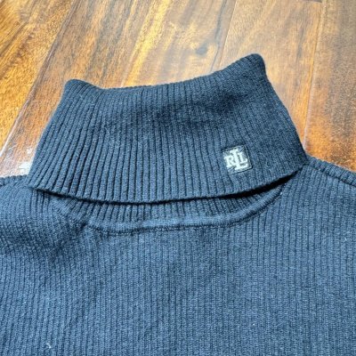 Lauren Ralph Lauren Black Turtleneck Knit Sweater
