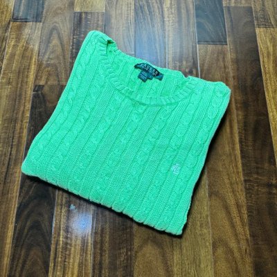 Lauren Ralph Lauren Cable Knit Sweater 100% Cotton Size L