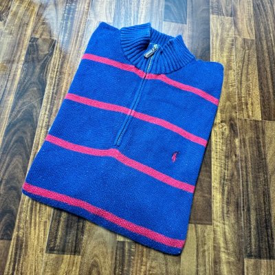 Polo Ralph Lauren Striped 1/4 Zip Knit Sweater