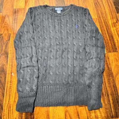 Polo Ralph Lauren 100% Cotton Cable Knit Sweater Size M 10-12