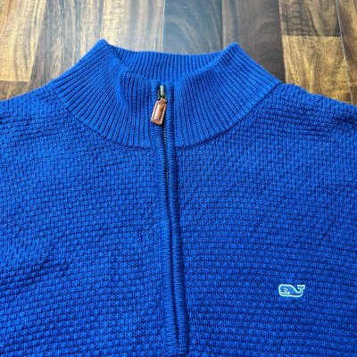 Vineyard Vines Cobalt Blue 1/4 Zip Sweater
