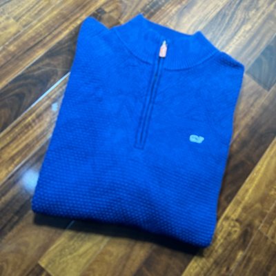 Vineyard Vines Cobalt Blue 1/4 Zip Sweater