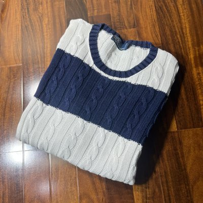 Polo by Ralph Lauren Striped Cable Knit Sweater
