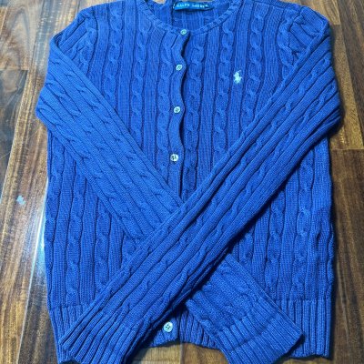 Ralph Lauren Cobalt Cable Knit Cardigan