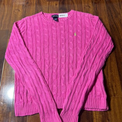 Ralph Lauren Kids Hot Pink Cable Knit Sweater