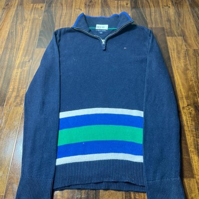 Tommy Hilfiger Navy Colorblock 1/4 Zip Sweater