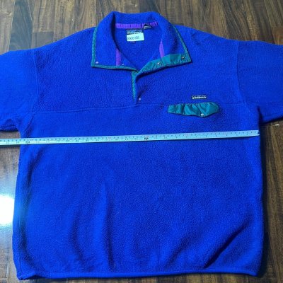 Vintage Patagonia Synchilla Snap-T Fleece Pullover Size L Cobalt Blue Teal