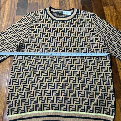 Fendi Brown FF Monogram Knit Sweater | Zucca