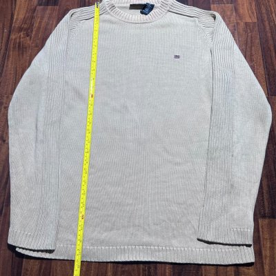 Vintage Polo Jeans Ralph Lauren Crew Neck Sweater | Size XL | Beige | 44" Chest