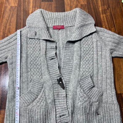 Burberry London Grey Cardigan | 38" Chest | Shawl Collar