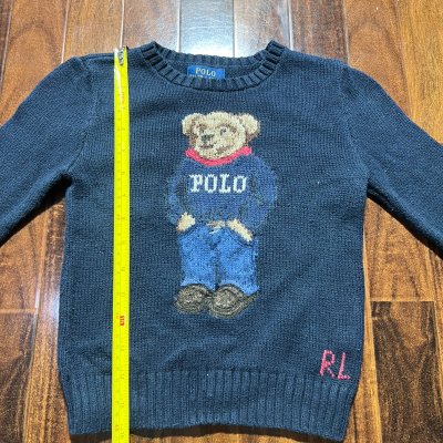 Polo Ralph Lauren Navy Blue Polo Bear Crew Knit Sweater | Intarsia