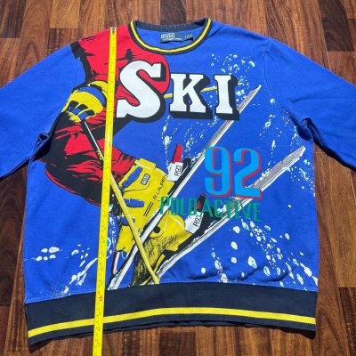 Polo Ralph Lauren Polo Sport Ski 92 Crew Neck | Blue Red | Size L | 58cm P2P | 66cm Length