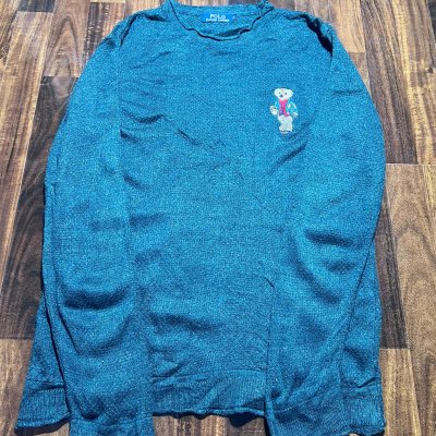Polo Ralph Lauren Polo Bear Crew Neck Knit | Teal | Size L | 57cm P2P | 67cm Length