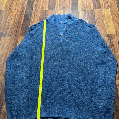 Polo Ralph Lauren Navy Heather 1/4 Zip Knit Sweater | Pony Logo