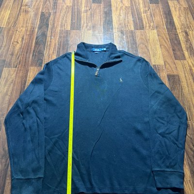 Polo Ralph Lauren Navy Pique 1/4 Zip Sweater | Size XL | Gold Pony